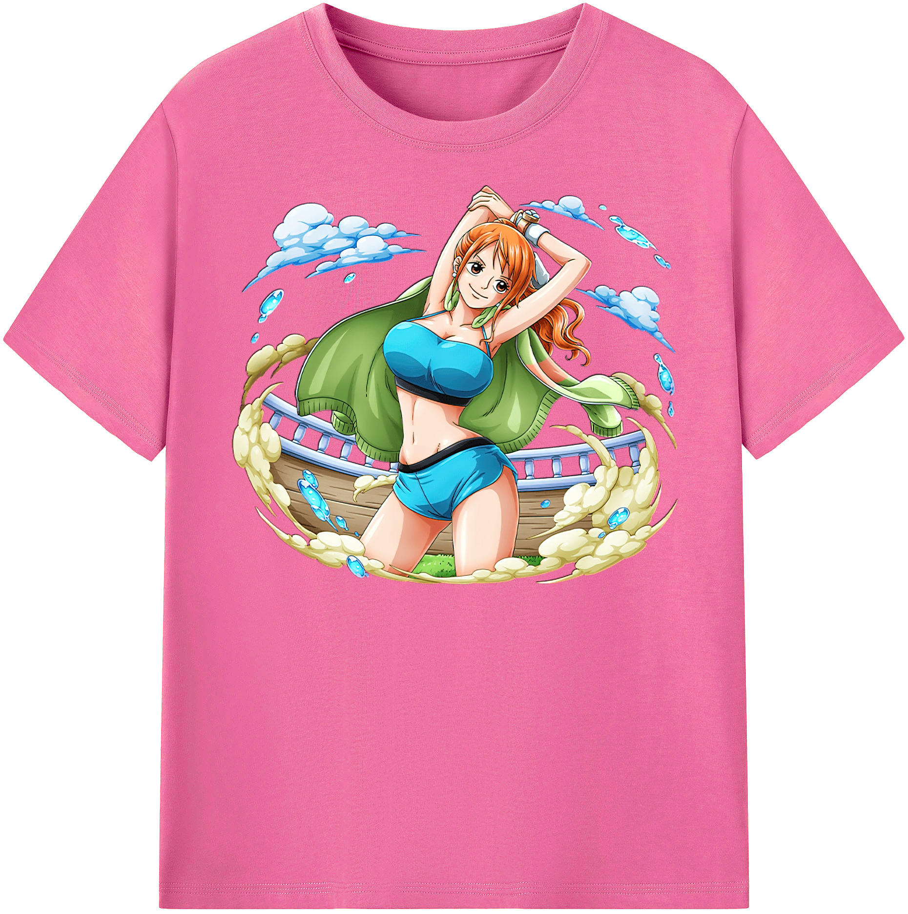 （画像用） ワンピース ナミ ONE PIECE Nami レディースカジュアルプリントTシャツ（綿100％）